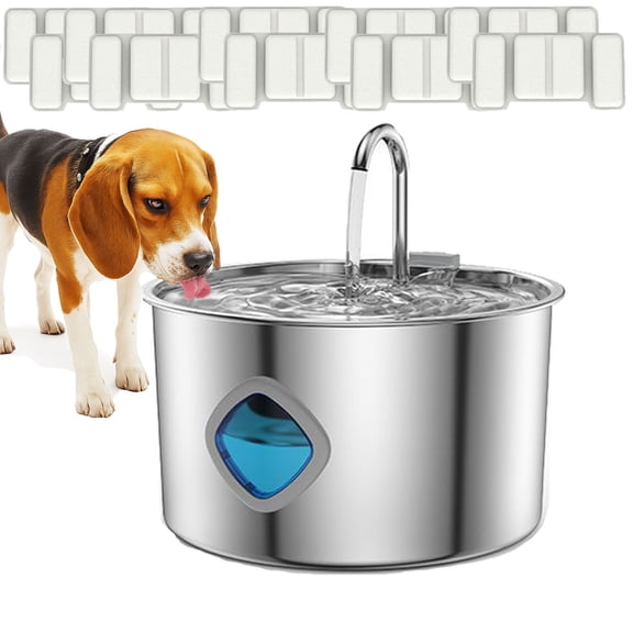 Water Fountain for Dogs and Cats, 3.2L/108oz/1.8G Quiet Stainless Steel Dog Fountain Water Bowl, Automatic Circulating Pet Dispenser with Visual Water Level & filtration