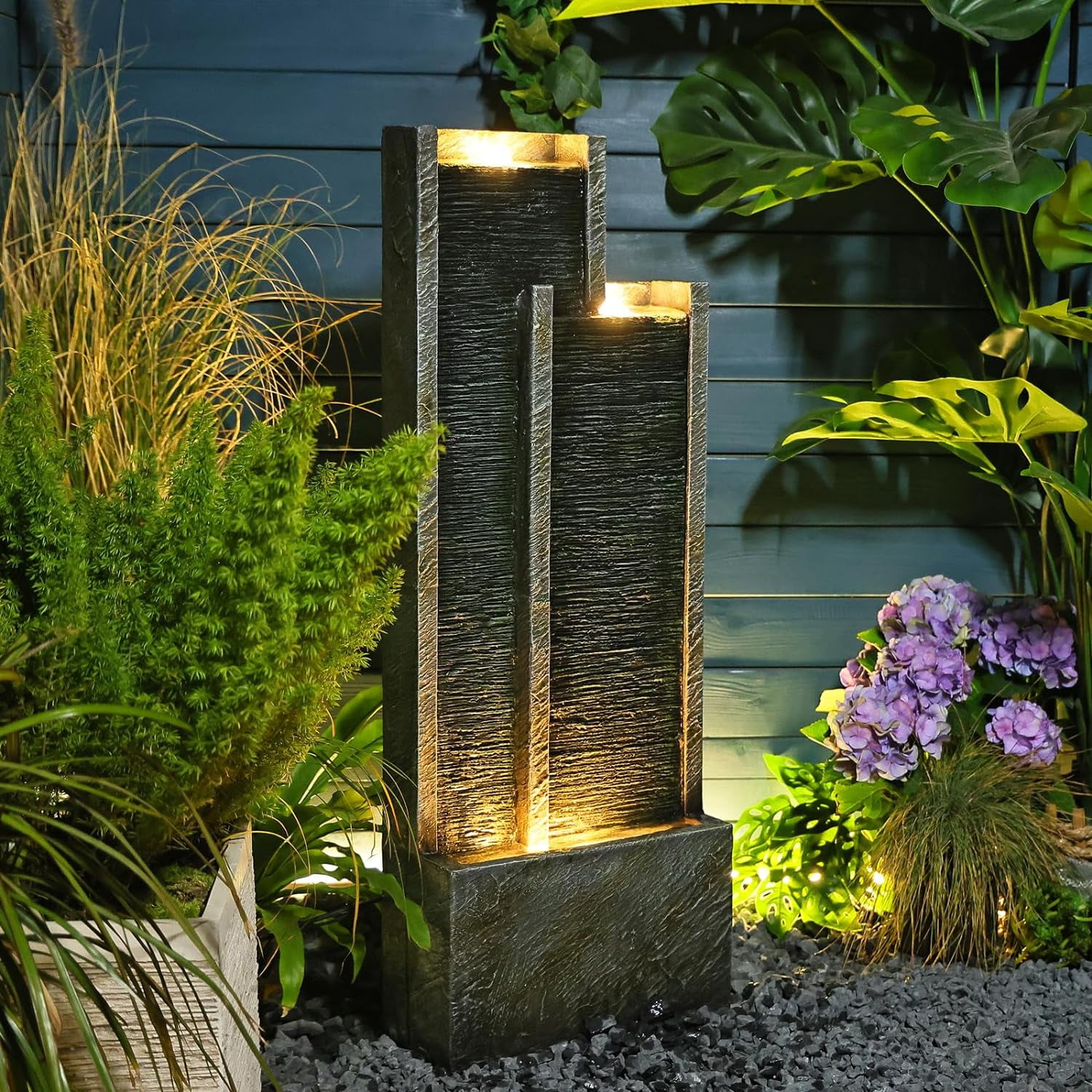 Water Fountain Outdoor Garden- 35.43 Inches Square Outdoor