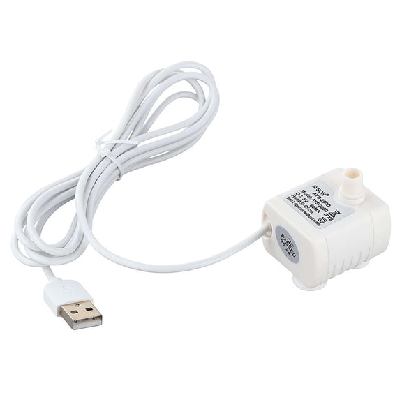 Water Fountain Pump Replacement - 5V White Mini Pump for Pet Fountains, Fish Tanks, Crafts - Quiet& Universal Fit