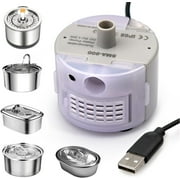 Water Fountain Pump for Stainless Steel Cat Drinking Fountain, Ultra Quiet Long Lifespan Replacement Round Pump with USB Cable, LED Lights