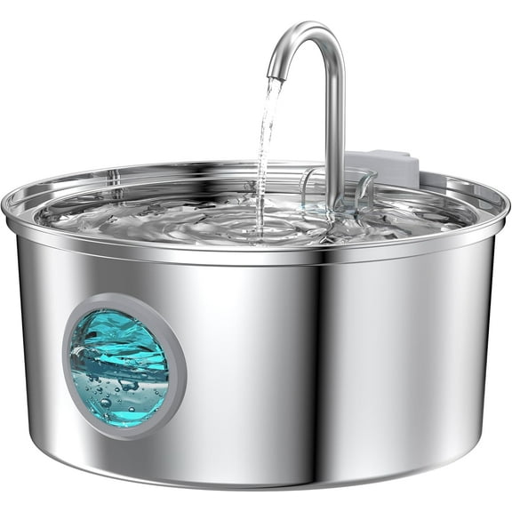 Water Fountain Stainless Steel:  Fountain for Drinking - 108oz/3.2L Pet Water Fountain for Cats Indoor - Quiet Water Fountain for Cats - Faucet Pet Fountain - for Small and Medium-Sized Pets