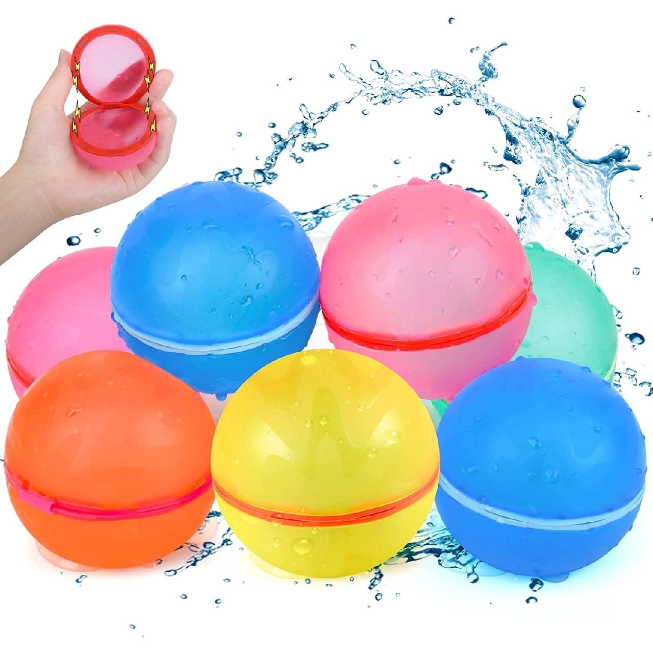 Water Games Reusable Water Balloons Pool Toys for Kids ages 3 and Up, Pool, Outdoor Water Play Game, Summer Fun Party, Splash Bomb Water Balls Summer Toys for Kids6 pcs