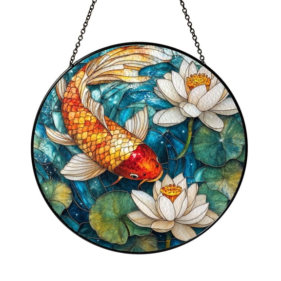 Water Garden Inspired Stained Glass Window