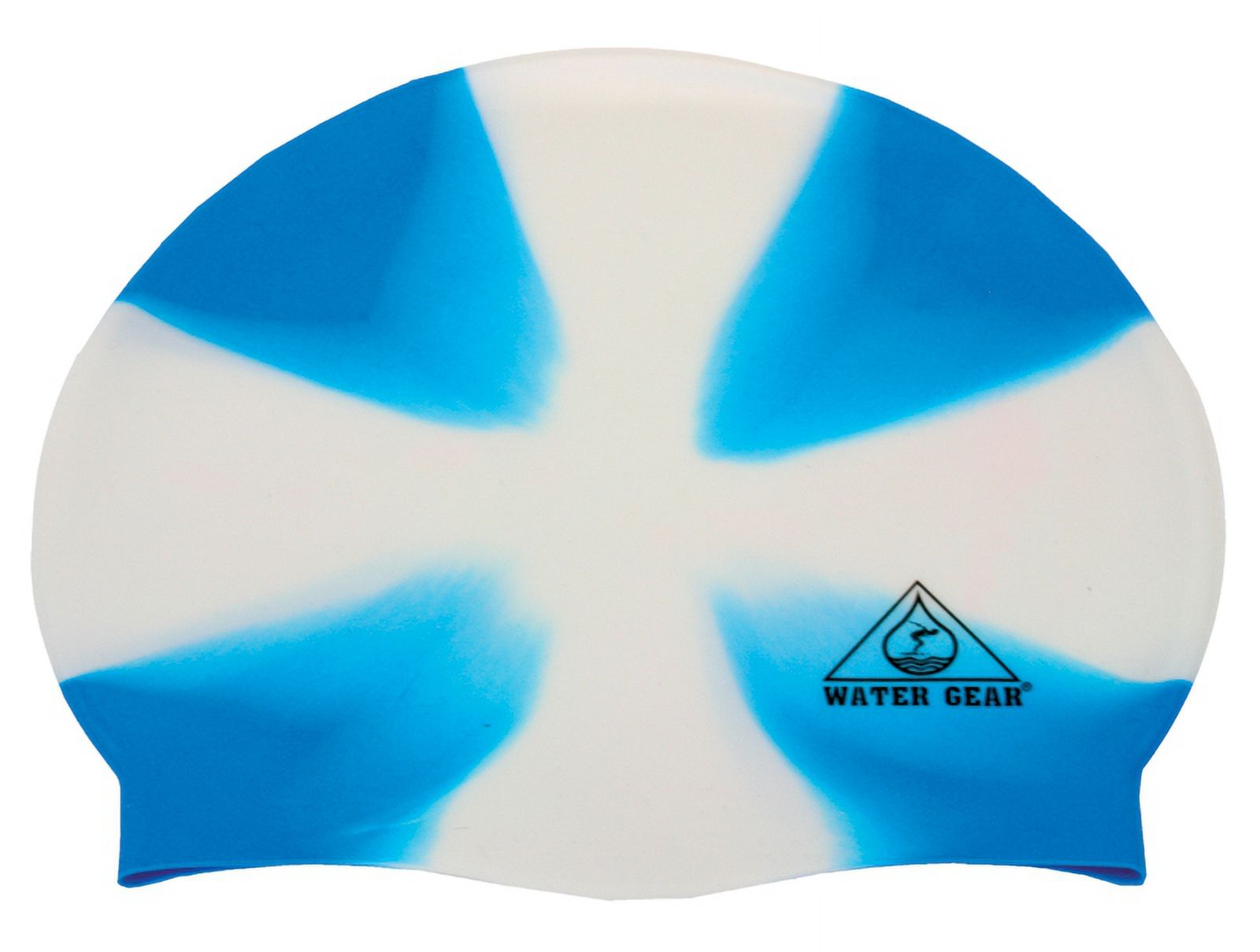 Water Gear 39600 Jazz Silicone Swim CapCriss Cross White & Blue