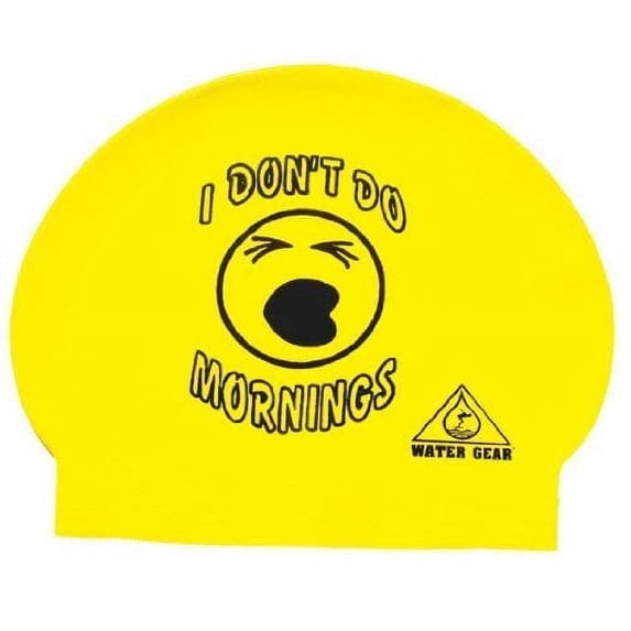 Water Gear I Don't Do Mornings Latex Swim Cap