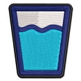 thumbnail image 1 of Water Glass Cup Applique Multi-Color Embroidered Hook & Loop Patch - 3.5 Inch Large, 1 of 5