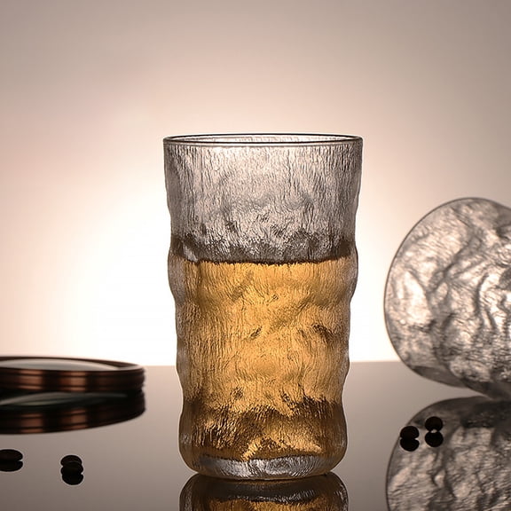 Water Glasses Tumblers Vintage Drinking Glasses Romantic Hammered Glacier Beverage Tumblers Vintage Glassware Juices Cup Drinking Cup Glass Cups