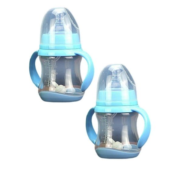 Water Glasses Wide Caliber PP Baby Bottle With Handle Anti Drop Anti Flatulence Plastic Baby Bottle