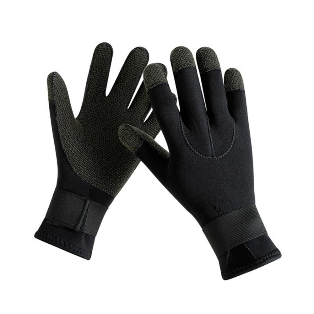 Water Gloves 3mm Neoprene Five Finger Cut-resistant Wear-resistant Warm  Wetsuit Winter Gloves for Scuba Diving Snorkeling Surfing Kayaking Skiing 