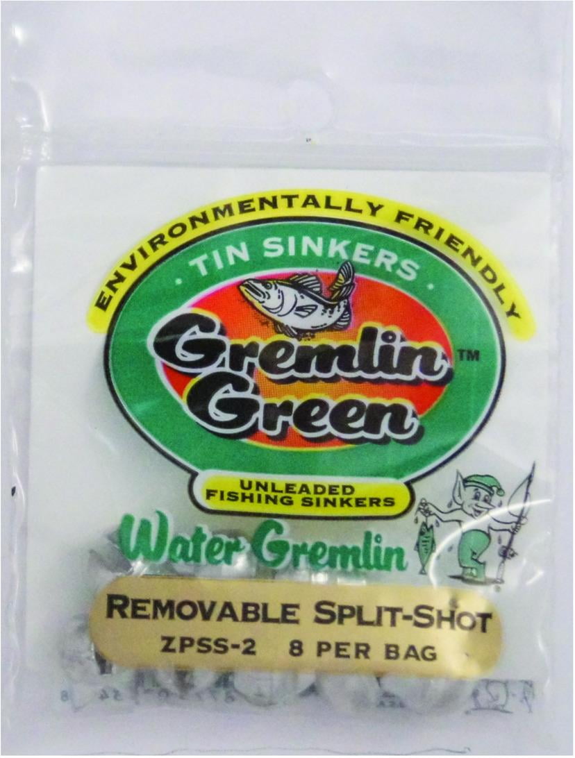 Water Gremlin ZPSS2 Gremlin Green Removable SplitShot 8 Per Pack