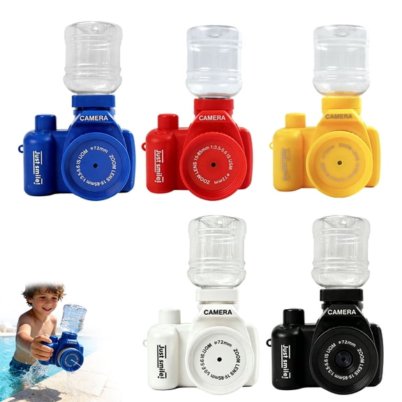 Water Guns for Adults, Creative Camera Water Gun, Dual-Nozzle Squirt Gun with Reverse Spray Fun, Portable Mini Water Blaster Toy for Summer Pool Party, Beach & Outdoor Backyard Play