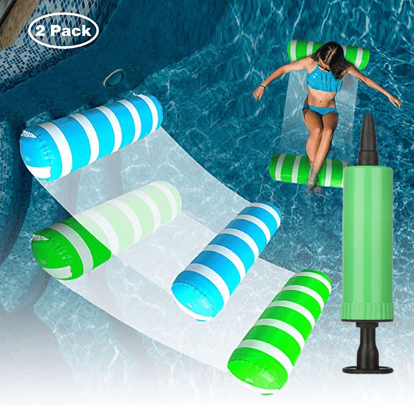 Water Hammocks Pool Float Lounger Chair,Foldable Pool Floating Bed