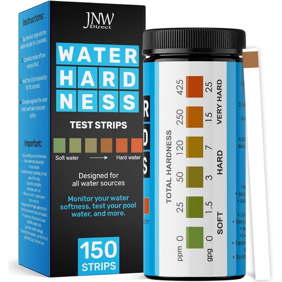 Water Hardness Test Kit - Quick and Accurate Strips Hard with eBook Ultimate for 150 Softener by