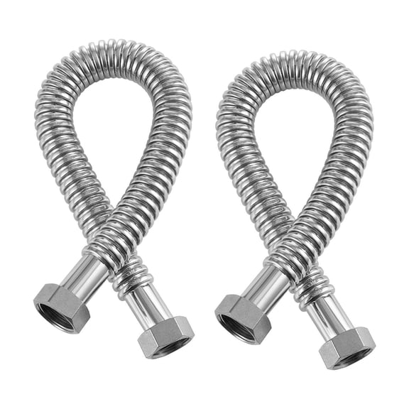 Water Heater Connector 24 Inch, Stainless Steel Flex Hose 1" FIP, Water Heater Installation Kit for Bathroom, Kitchen, Boiler - Durable & Leakproof