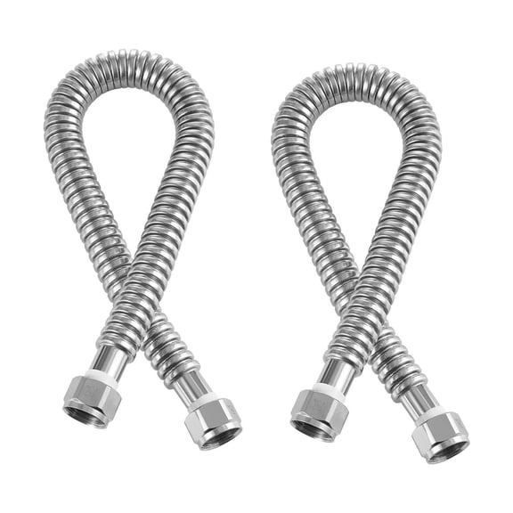 Water Heater Connector 24 Inch, Stainless Steel Flex Hose 3/4" FIP, Water Heater Installation Kit for Bathroom, Kitchen, Boiler Room - Durable & Leakproof