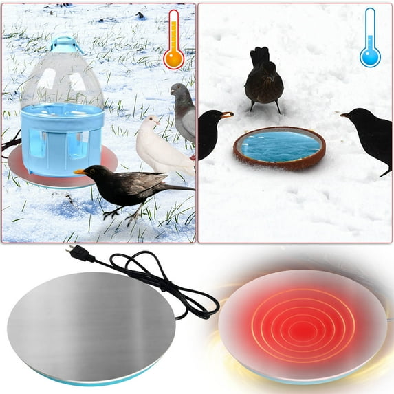 Water Heater Device, Pet Poultry Water Heater Base, Round Portable Heating Constant Temperature, Antifreeze & Heat Preservation Water Heater, Winter Poultry Birds Kettle Heater for Indoor Outdoor