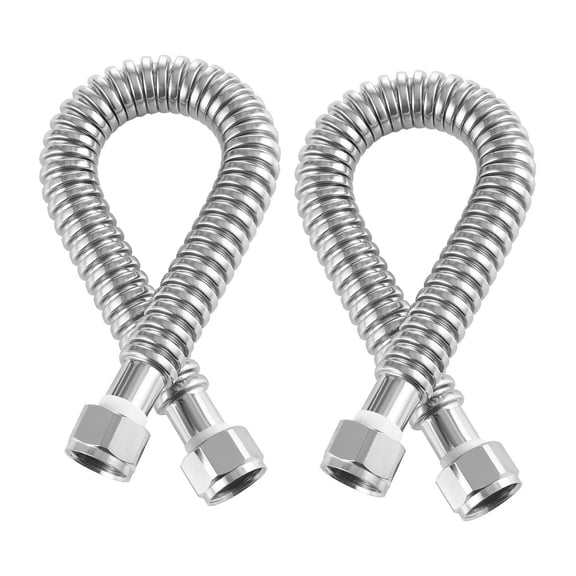Water Heater Flex Connector 18 Inch, 3/4" FIP Water Heater Installation Kit, Stainless Steel Braided Supply Line for Bathroom, Kitchen, Boiler - Reliable & Durable