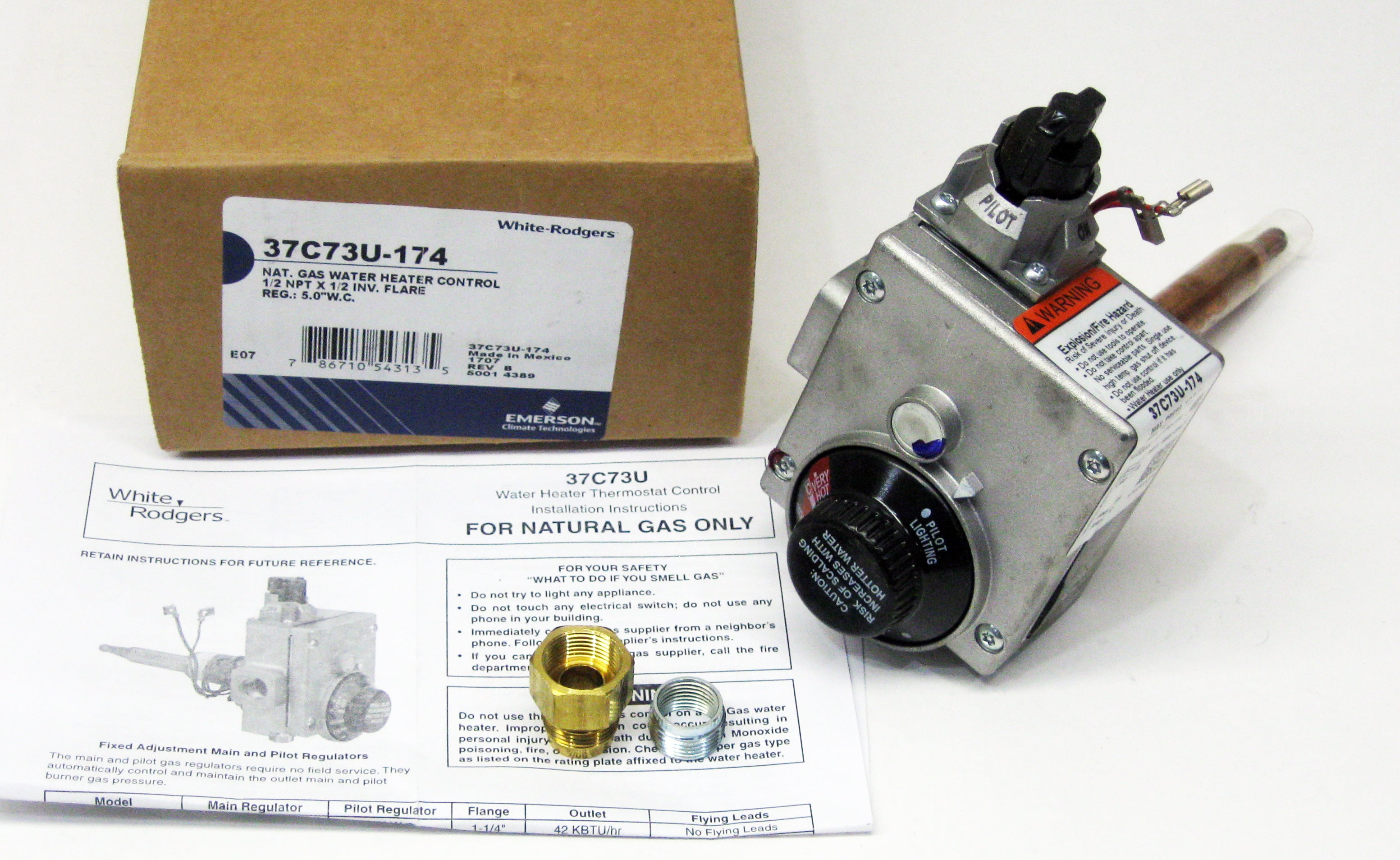 Water Heater Gas Thermostat White Rodgers 37C73U174 (37C73U652