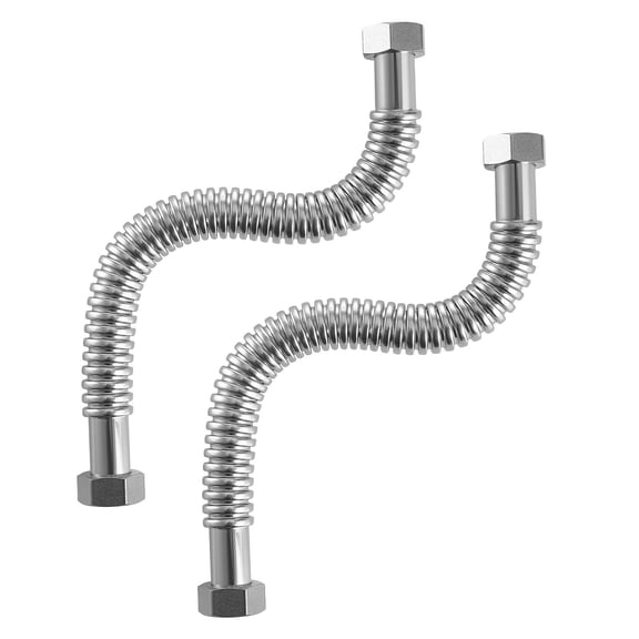 Water Heater Installation Kit 18 Inch Flex Connector 1"  Inlet Outlet for Bathroom Kitchen Laundry