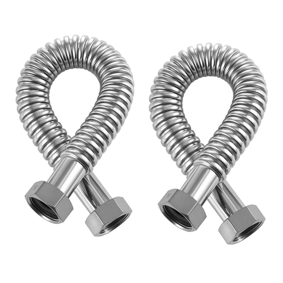 Water Heater Kit 18 Inch Length Flex Connector Installation Kit with 1" FIP x 1" FIP Inlet & Outlet Connection for Bathroom Kitchen Laundry Room Boiler Room