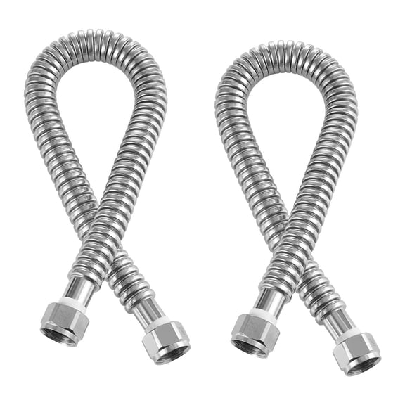 Water Heater Kit 24 Inch Flex Connector Installation Kit with 3/4 FIP x 3/4 FIP Inlet and Outlet Connection for Bathroom Kitchen Laundry Room Boiler Room
