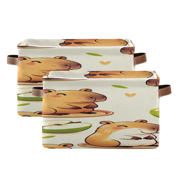 Water Hogs and Granny Smith Square Storage Bins with Handles Collapsible Containing Box 2 Packs
