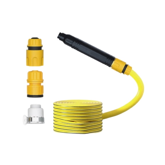 Water Hose Garden, Hose Nozzle, Quick Connect Garden Hose Fittings, Garden Hose Parts & Connectors, 6 Inch Handheld Power Nozzle for Garden Hose Kit with Extended Flexible Hose