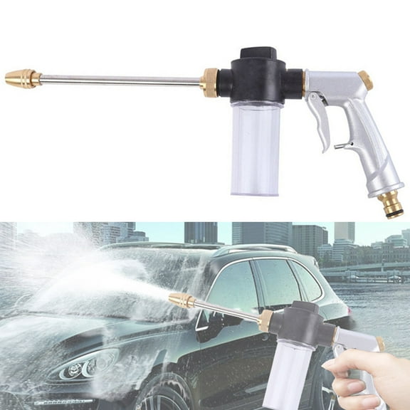 Water Hose Nozzle Long Rod with Foam Kettle Garden Hose Nozzle Heavy Duty Metal Brass Sprayer 360° Rotaing for Car Wash, Plants ,Patio Gardening Holiday Savings Gifts Seasonal Holiday Saving Gifts