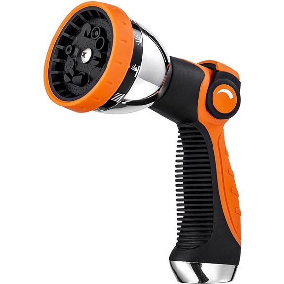 Water Hose Nozzle Sprayer - Features 10 Spray Patterns, Thumb Control, On Off Valve for Easy Water Control - HIGH Pressure Garden Hose Nozzle for Garden Hose - Garden Hose Spray Nozzle for Hose