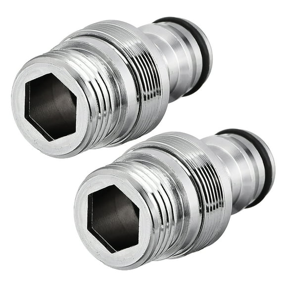 Water Hose Quick Connector 24mm Male Threaded Tap Adapter 2pcs