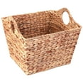 thumbnail image 1 of Water Hyacinth Rectangular Wicker Storage Baskets with Cutout Handles, Large, 1 of 5