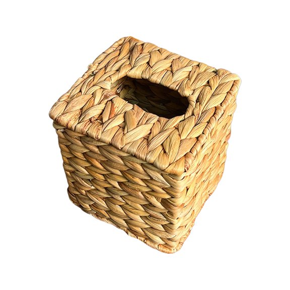 Water Hyacinth Weave Tissue Box Cover - Country Style, Drawer Design, for Desktop, Durable and Sustainable