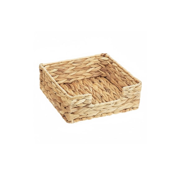 Water Hyacinth Woven Storage Basket, 7x7 in Small Square for Home
