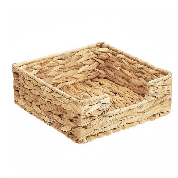 Water Hyacinth Woven Storage Basket, 8.7x8.7 in Large Square for Home