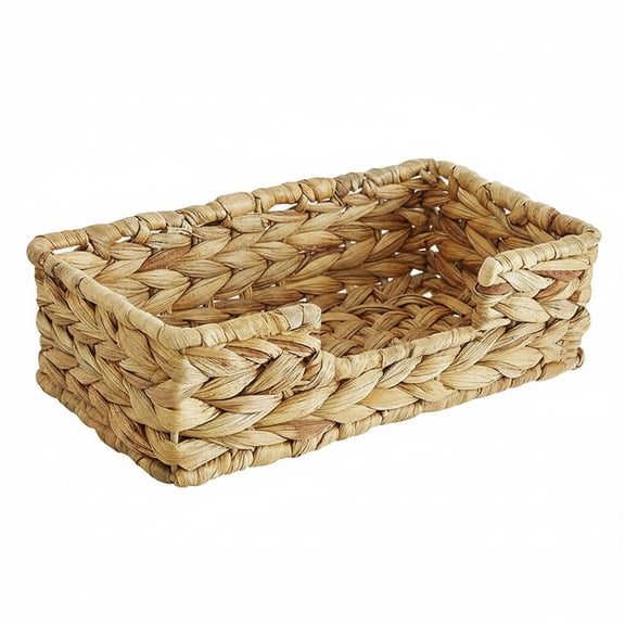 Water Hyacinth Woven Storage Basket, 9.5x5.1 in Rectangle for Home