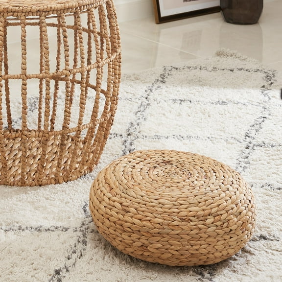 Water Hyacinth Woven Tatami Floor Cushion - For Home Decoration