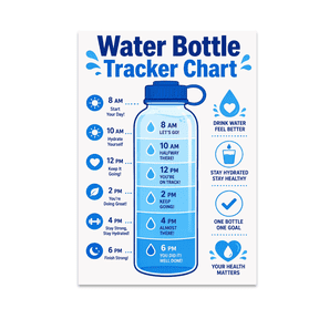 Water Intake Infographic - Hydration Enthusiast - 13x19 Poster Print