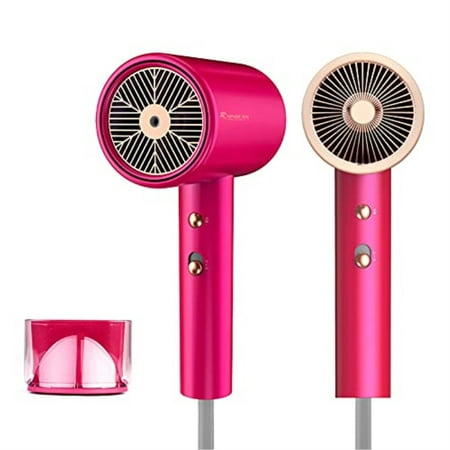 Water Ionic Hair Dryer, 1800W Blow Dryer with Magnetic Nozzle, 2 Speed and 3 Heat Settings, Powerful Low Noise Fast Drying Travel Hair Dryer for Home, Travel and Salon, Pink