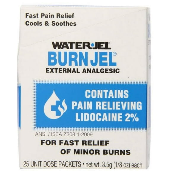 Water-Jel Burn Jel Fast Pain Relief 3.5g Squeeze Bottle Cools and Soothes for Fast Relief of Minor Burns - 25 Packets