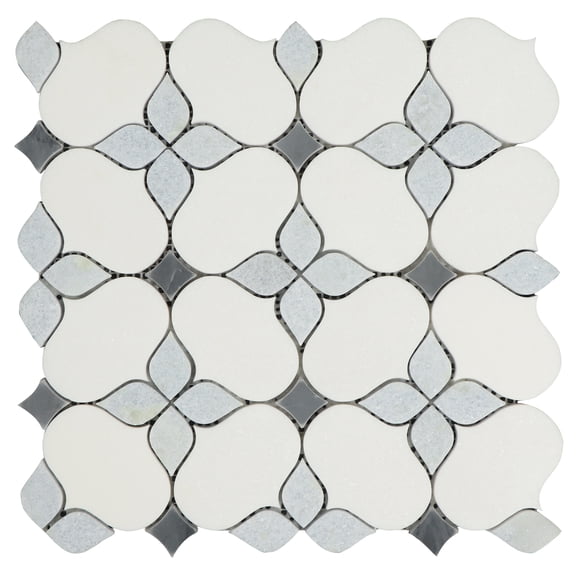 Water Jet Marble Novelty Mosaic Wall & Floor Tile - Case (10 Sheets)