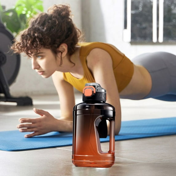 Water Juges with Straw & Strap & Handle, Large Clear Container Sports Bottle, Sports Water Bottle with Leak Proof Screw on lid, Leakproof Large Sports Water Bottle with Handle, 1600ml
