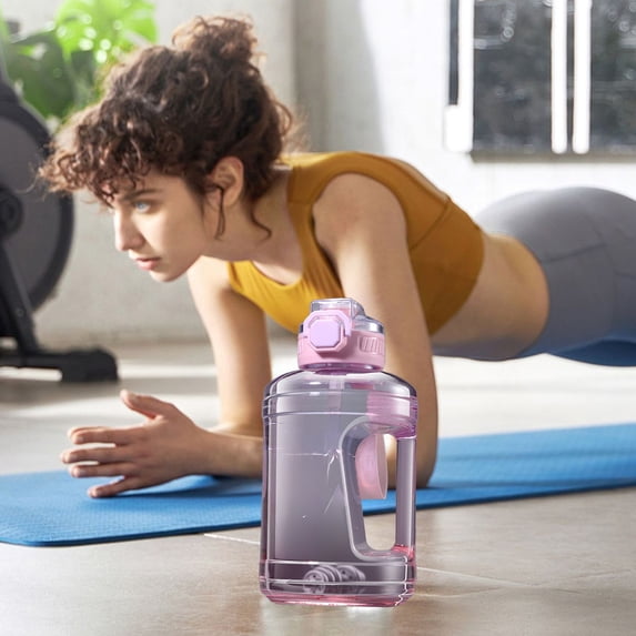Water Juges with Straw & Strap & Handle, Large Clear Container Sports Bottle, Sports Water Bottle with Leak Proof Screw on lid, Leakproof Large Sports Water Bottle with Handle, 1600ml