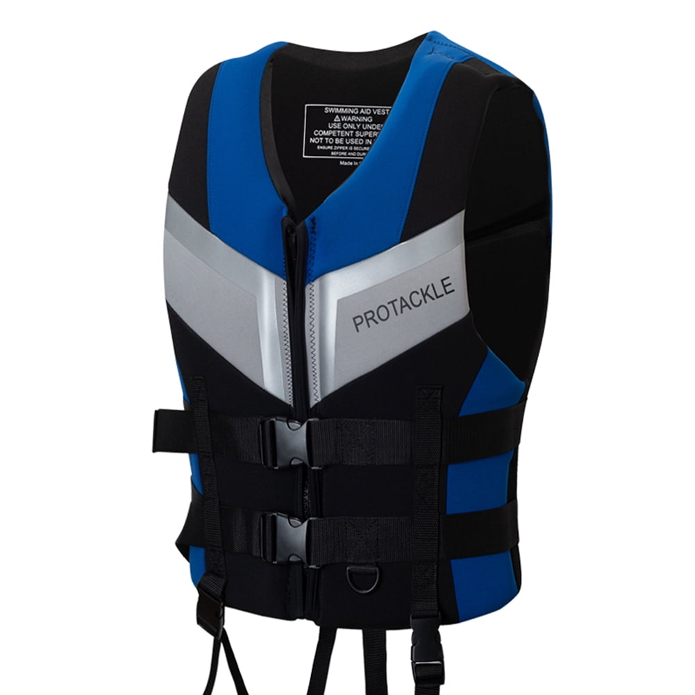 Water Kayaking Jacket for Adults and Kids, Buoyancy Swimsuit Boating Fishing Waistcoat Zipper Closure, Unisex Outdoor Water Sports Vests(Blue M)