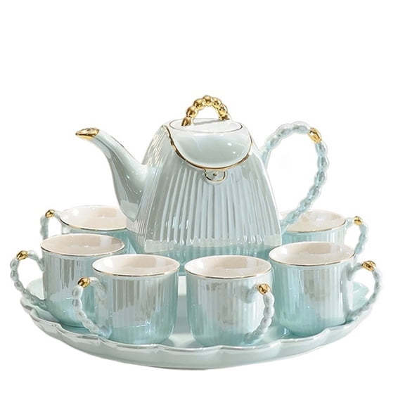 Water Kettle Set, European and American Style Ceramic Tea Set for Home Living Room, Water Utensils