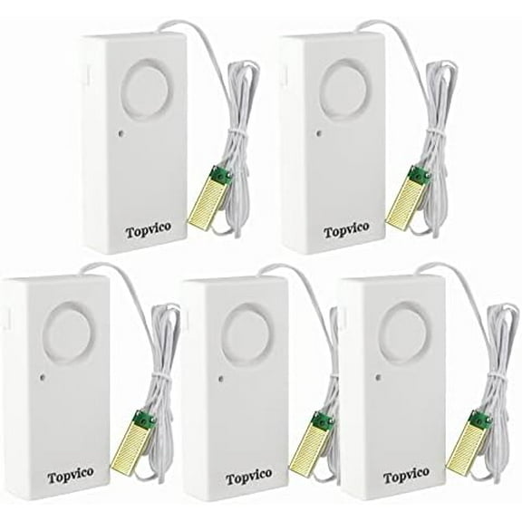Water Leak Detector, 120dB Loud Siren, Powered by 9V Battery (not Include), Sensor Alarm for RV Kitchen Basement Water Heater, 5 Pack$$Electronics Accessories