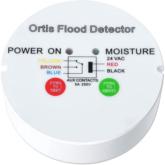 Water Leak Detector, Ortis Water Sensor Alarm Flood Detector, Automatically Turn Off Flood Source When Sensing Moisture to Prevent Water Damage