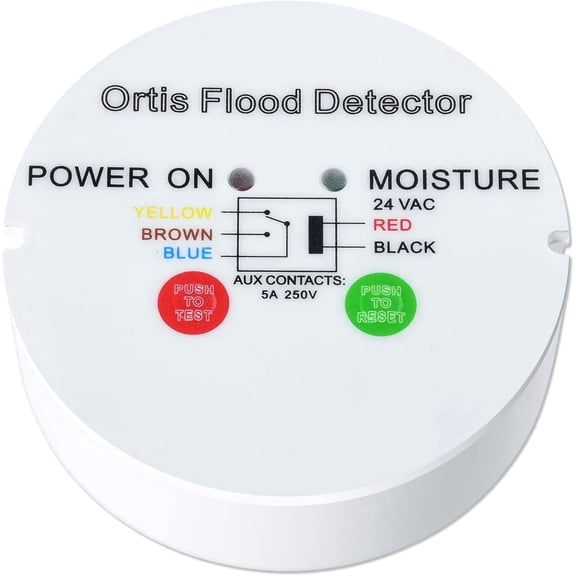 Water Leak Detector, Ortis Water Sensor Alarm Flood Detector, Automatically Turn Off Flood Source When Sensing Moisture to Prevent Water Damage