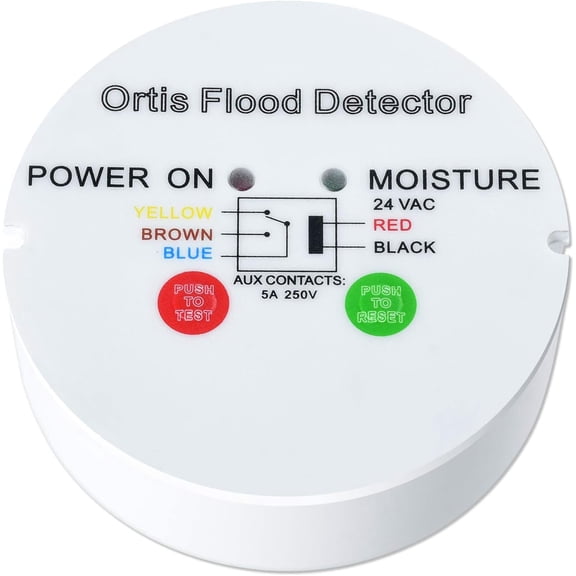 Water Leak Detector, Ortis Water Sensor Alarm Flood Detector, Automatically Turn Off Flood Source When Sensing Moisture to Prevent Water Damage