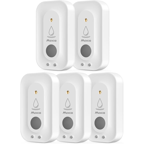 Water Leak Detectors 5 Pack, 110dB Adjustable Smart Water Sensor, Leak and Drip Alert, IP66 Waterproof for Basement, Bathroom, and Kitchen