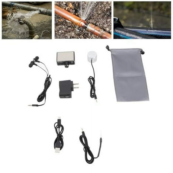 Water Leakage Detector, 20000X Audio Magnification Underground Water Pipe Leakage Monitor -70D db Dual Probe Water Pipe Leak Sound Intensifier Underground Water Search Machine with